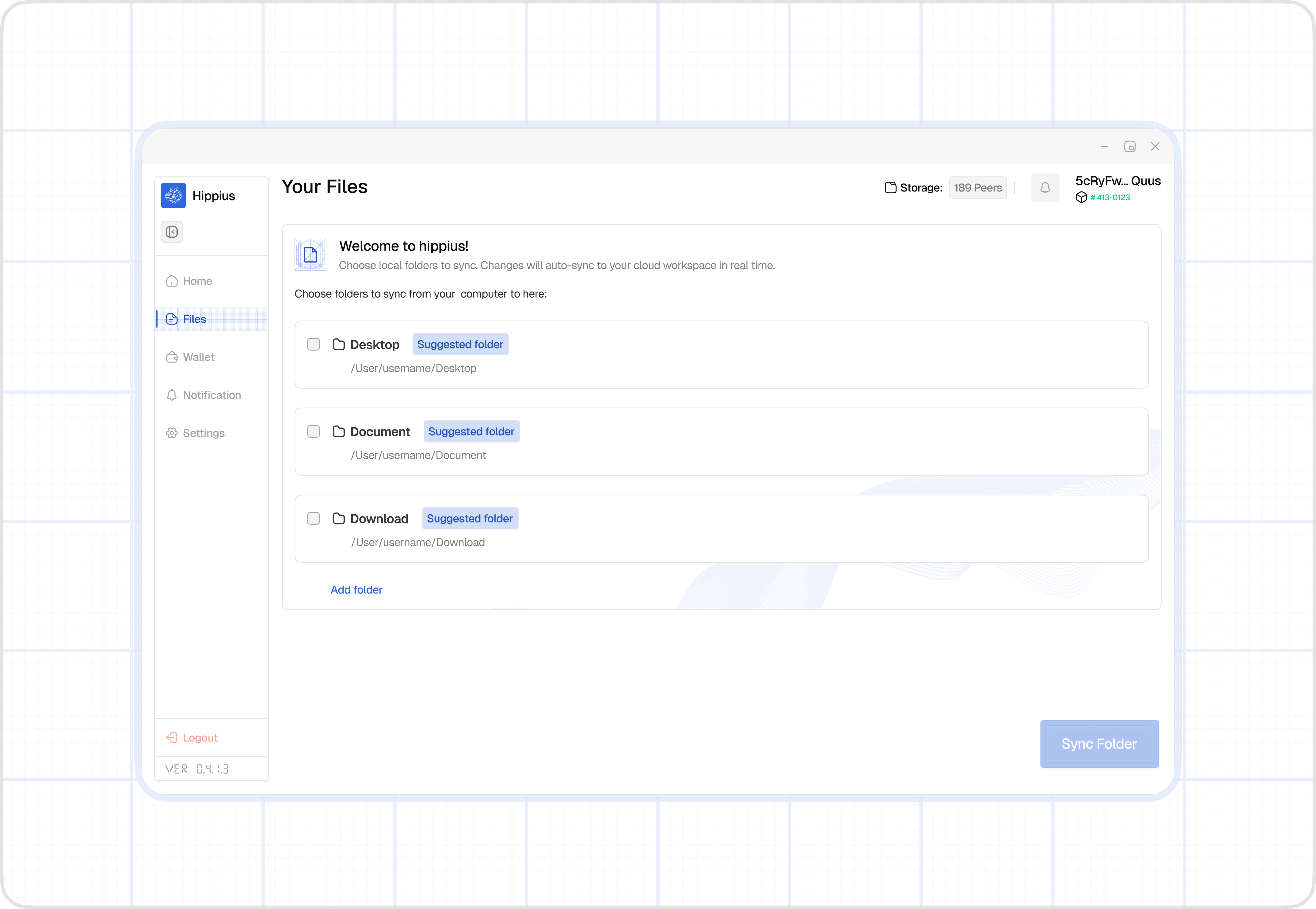 Hippius file interface