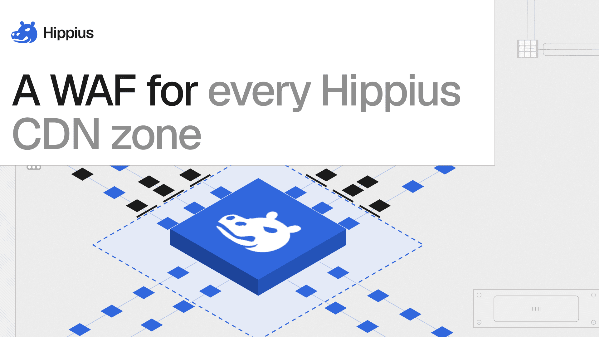 Hippius CDN WAF: your firewall reads every request, nobody else does. Blocked requests stop at a confidential VM while allowed ones pass through